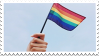 handheld gay flag