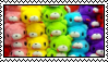 rainbow plushie pile