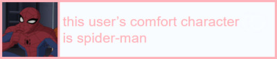 this user's comfort character is spider-man