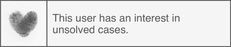 This user has an interest in unsolved cases.